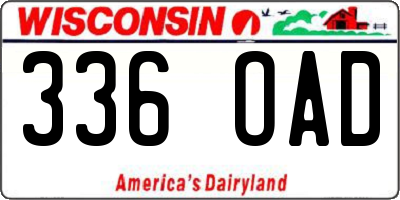WI license plate 336OAD