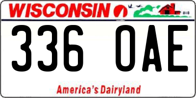 WI license plate 336OAE