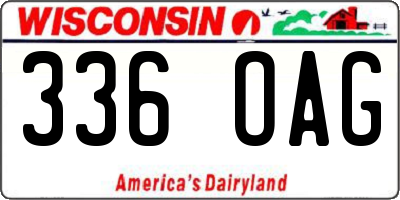 WI license plate 336OAG