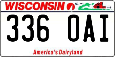 WI license plate 336OAI