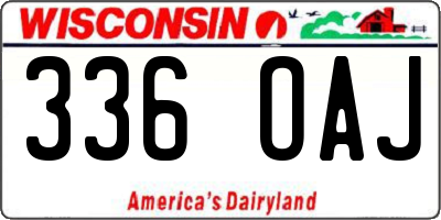 WI license plate 336OAJ