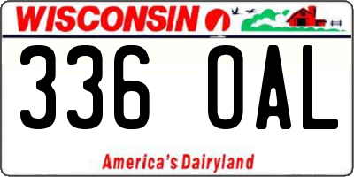 WI license plate 336OAL