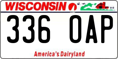 WI license plate 336OAP