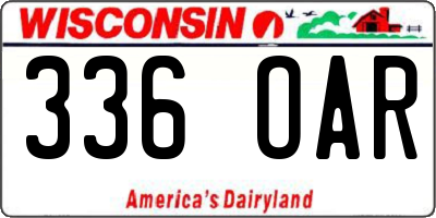 WI license plate 336OAR