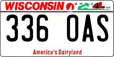 WI license plate 336OAS