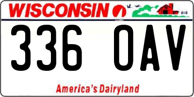 WI license plate 336OAV
