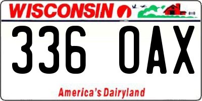 WI license plate 336OAX