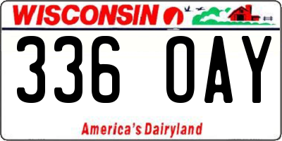 WI license plate 336OAY