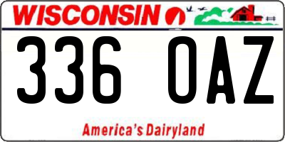 WI license plate 336OAZ