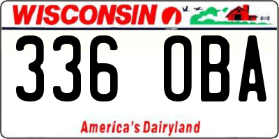 WI license plate 336OBA