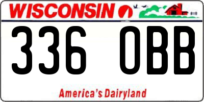 WI license plate 336OBB