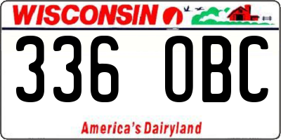 WI license plate 336OBC