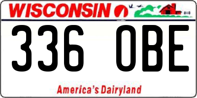 WI license plate 336OBE