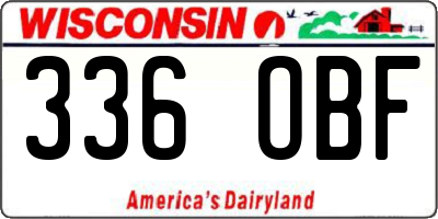 WI license plate 336OBF