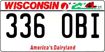WI license plate 336OBI