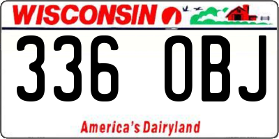 WI license plate 336OBJ