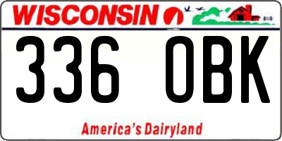 WI license plate 336OBK