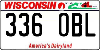 WI license plate 336OBL