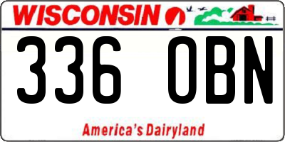 WI license plate 336OBN