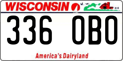 WI license plate 336OBO
