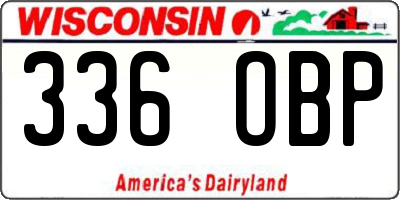 WI license plate 336OBP
