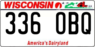 WI license plate 336OBQ