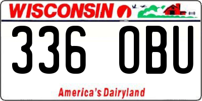 WI license plate 336OBU