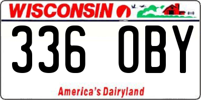 WI license plate 336OBY