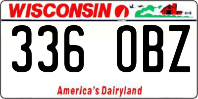 WI license plate 336OBZ