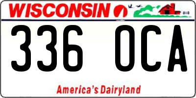 WI license plate 336OCA