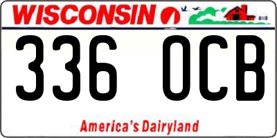 WI license plate 336OCB