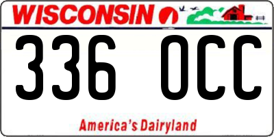 WI license plate 336OCC