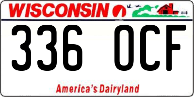 WI license plate 336OCF