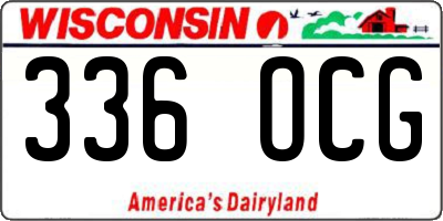 WI license plate 336OCG