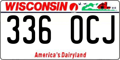WI license plate 336OCJ