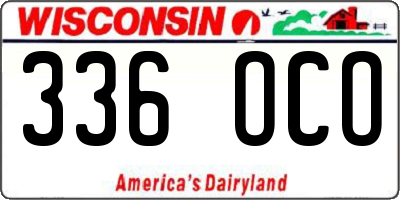 WI license plate 336OCO