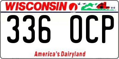 WI license plate 336OCP
