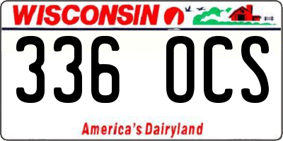 WI license plate 336OCS