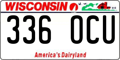 WI license plate 336OCU