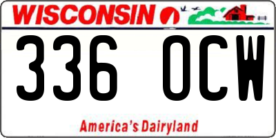 WI license plate 336OCW
