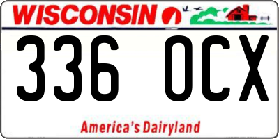 WI license plate 336OCX