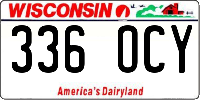 WI license plate 336OCY