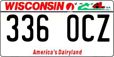WI license plate 336OCZ