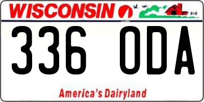 WI license plate 336ODA
