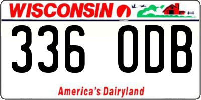WI license plate 336ODB