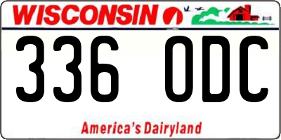 WI license plate 336ODC