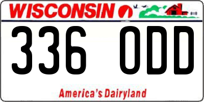 WI license plate 336ODD