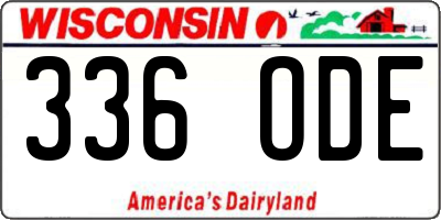 WI license plate 336ODE