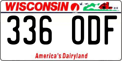 WI license plate 336ODF