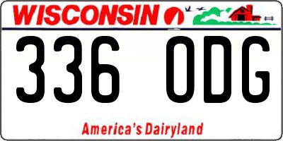 WI license plate 336ODG